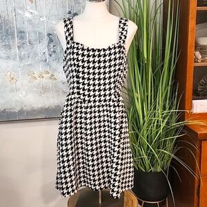 NWOT Cider Houndstooth Check Jumper Dress Women's Size XL